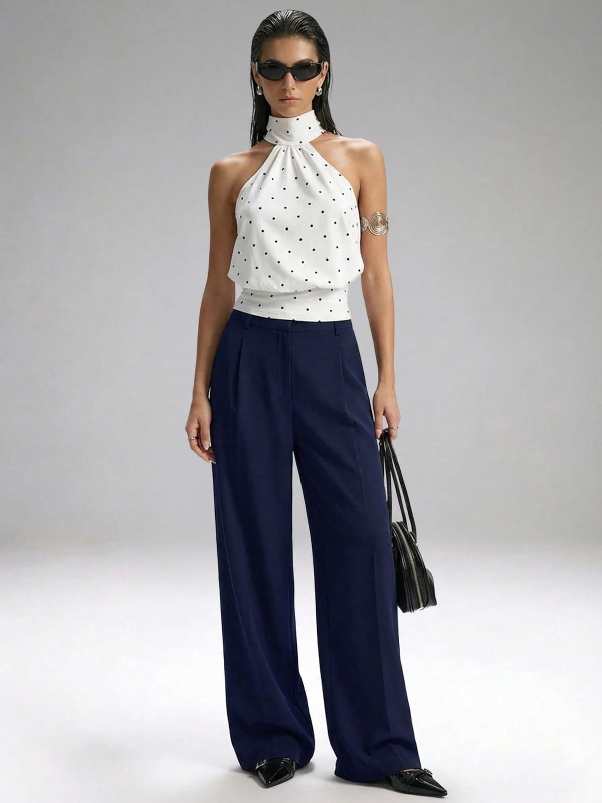 LYSMO Solid Color High Waisted Pants
