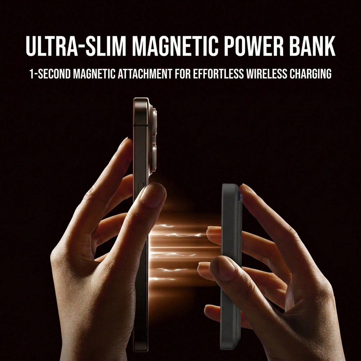 Magnetic Wireless Power Bank With Card Holder, 5000mAh Compact Portable Phone Charger, 15W Magnetic Charging & 22.5W Fast Wired Charging, Slim Lightweight Li-Polymer Battery Pack, Travel Essential Com