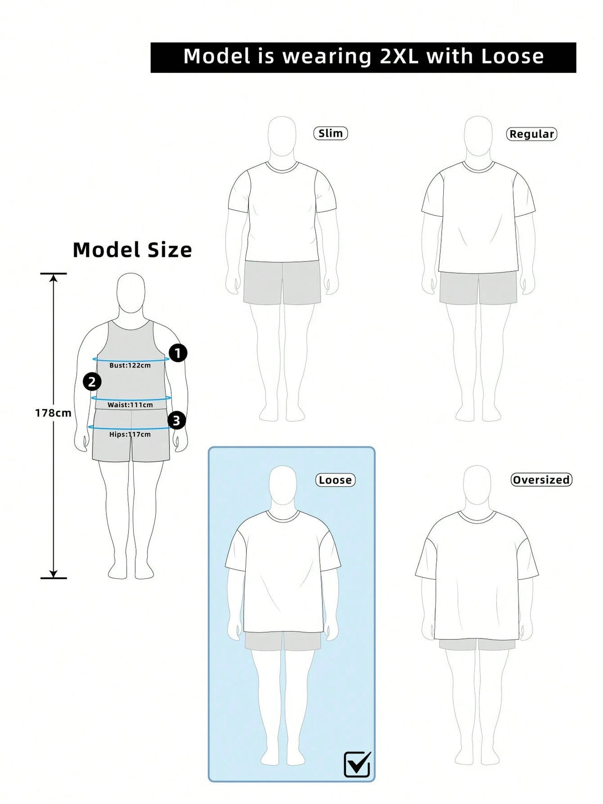 Manfinity Joysei Men's Plus Size T-Shirt And Striped Shorts Set