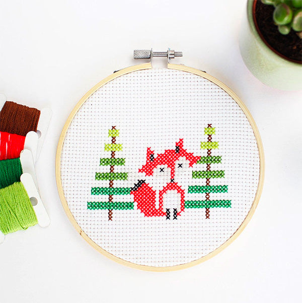 Mini Fox Cross Stitch Kit-Stitched Modern