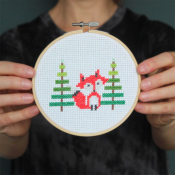 Mini Fox Cross Stitch Kit-Stitched Modern