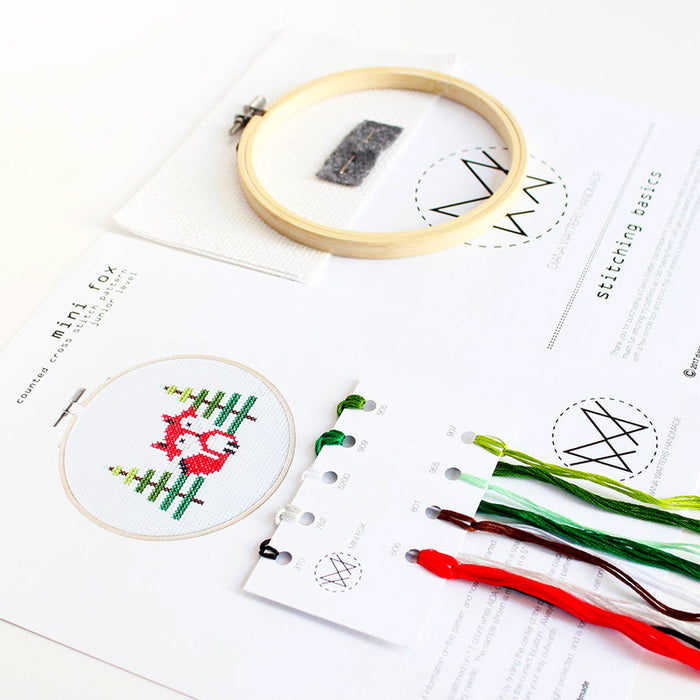 Mini Fox Cross Stitch Kit-Stitched Modern