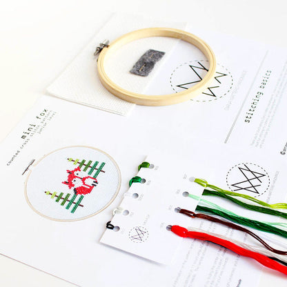 Mini Fox Cross Stitch Kit-Stitched Modern