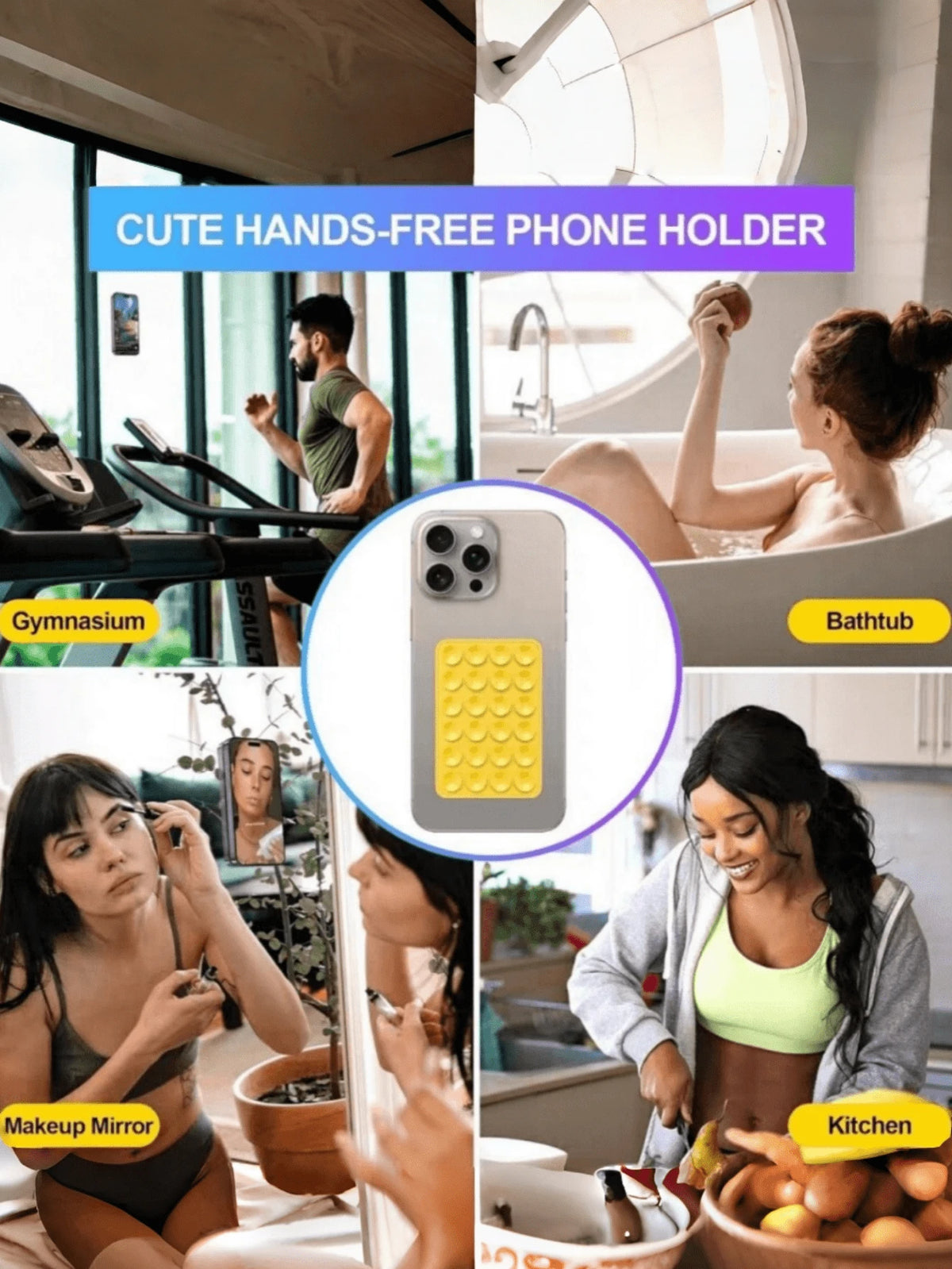 Multifunctional Phone Stand With Silicone Suction Cup Design, Strong Adhesion, Suitable For Multiple Scenarios. Effectively Prevents Phone Drops And Video Shaking, Convenient For Selfies, Compatible W