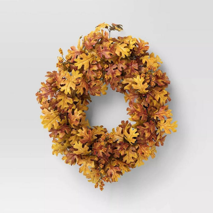 Oak Leaf Fall Wreath - Wichita Home Outlet