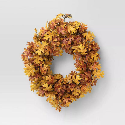 Oak Leaf Fall Wreath - Wichita Home Outlet