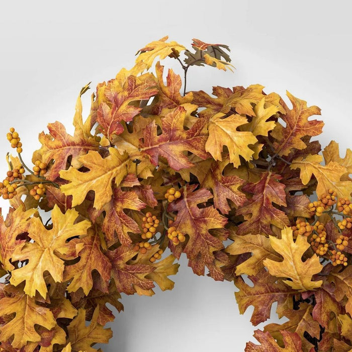 Oak Leaf Fall Wreath - Wichita Home Outlet