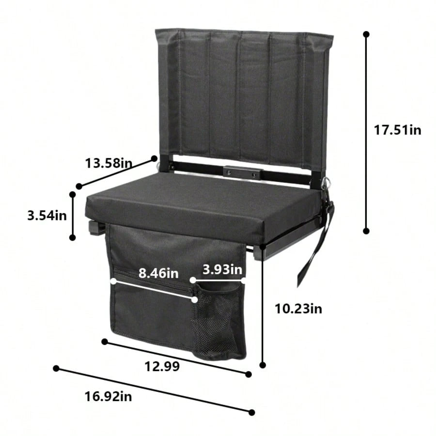 PHOCOENA Stadium Seats With Back Support And Cushion, Thick Padded Bleacher Chair With Shoulder Strap, Portable Folding Seat For Sports Games, Camping And Outdoor Events