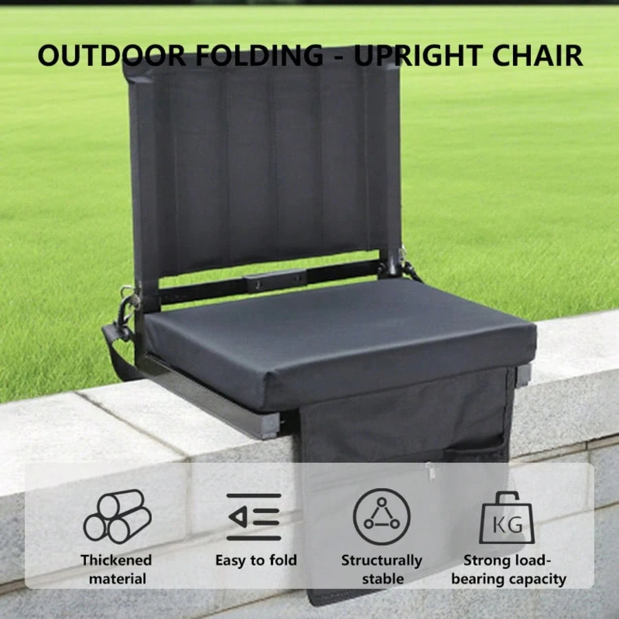 PHOCOENA Stadium Seats With Back Support And Cushion, Thick Padded Bleacher Chair With Shoulder Strap, Portable Folding Seat For Sports Games, Camping And Outdoor Events