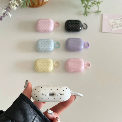Polka Dot Minimalist Solid Color Small Polka Dot Hanging Ring Earphone Case Compatible With AirPods Pro 3, New Pro 2, Cute Apple 4 Minimalist 3, Personalized 1/2 Earphone Case For Women