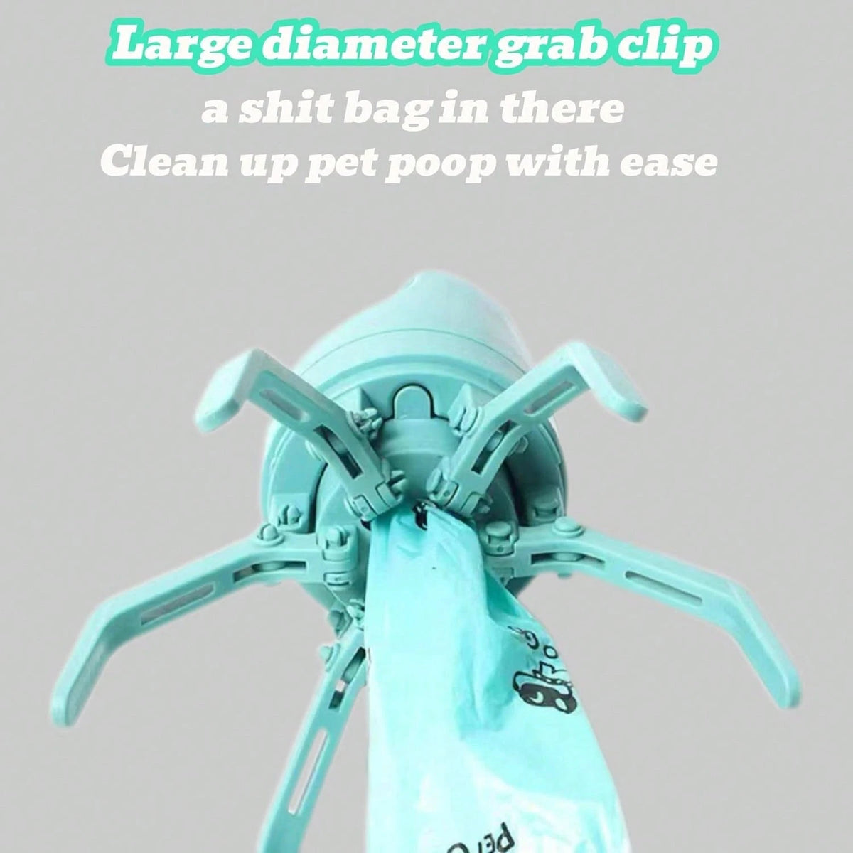 Pooper Scooper For Small Dogs, Portable No‑Touch Waste Picker With Built‑In Bag Dispenser 1 Roll 15PCS Bags, One‑Handed Claw Grabber, Leak‑Resistant Storage For Small & Medium Dogs, Cats & Small Pets