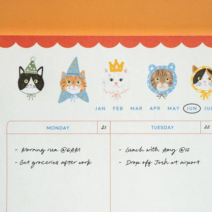 Hey ✿ Sooj Purr Usual Cat Weekly Planner Notepad with cute cat illustrations and weekly layout for organizing schedules.