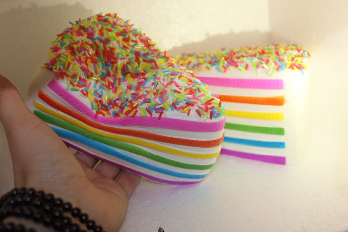 Gadget Gerbil Rainbow Cake Slice Squishy Toy