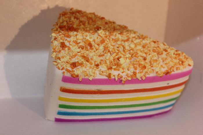 Gadget Gerbil Rainbow Cake Slice Squishy Toy