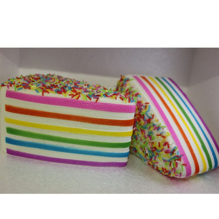 Gadget Gerbil Rainbow Cake Slice Squishy Toy