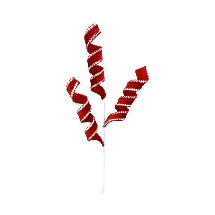 Red & White Curly Corkscrew Spray