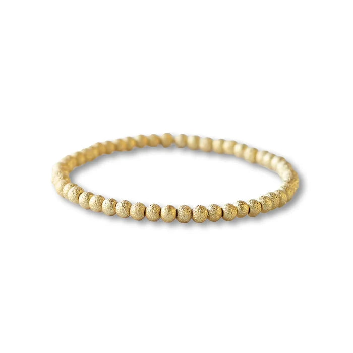 RESTOCK :: Gilded Gold Beaded Bracelets, 4mm, Textured Beads