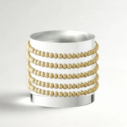 RESTOCK :: Gilded Gold Beaded Bracelets, 4mm, Textured Beads