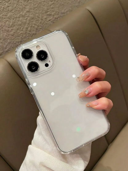 Screen Protection Silicone Cute Minimalist Shockproof Solid Color Fashion High Quality Apple Transparent Simple Full Body Glossy Phone Case Compatible With IPhone 15/15 Pro Max/15 Pro/15 Plus/11/12/13