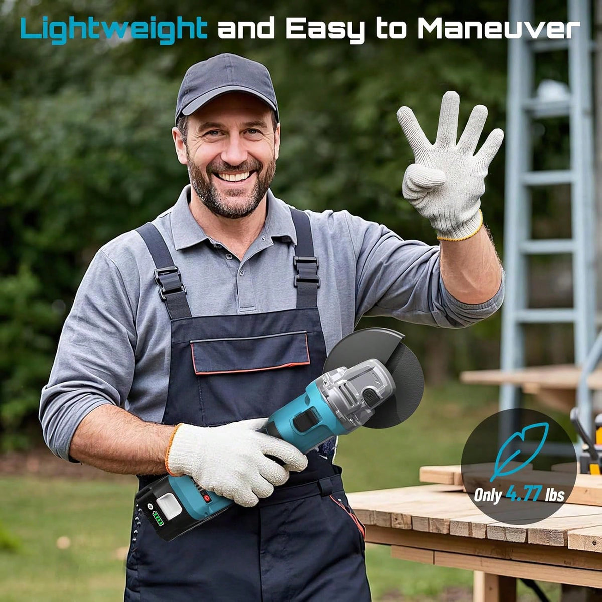SEESII Cordless Angle Grinder Kit With 2x4.0Ah Batteries, 10000RPM Brushless Electric Metal Grinder W/ 4-1/ 2" Grinding Wheel, Flap Wheel, And Wool Carving Wheel For Precision Grinding