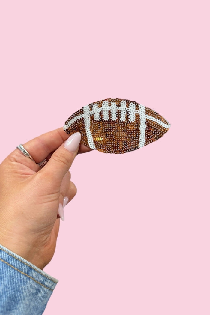 Sequin Football Patch-Brown