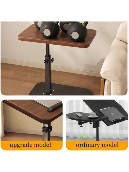 Side Table Sofa Tray For Couch, 360° Rotatable Sofa Armrest Side Tray Table, Adjustable Legs Space-Saving Couch Bedside TV Tray Snack Table For Eating