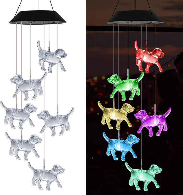 Gadget Gerbil Solar Powered LED Puppy Wind Chimes