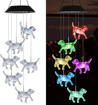Gadget Gerbil Solar Powered LED Puppy Wind Chimes