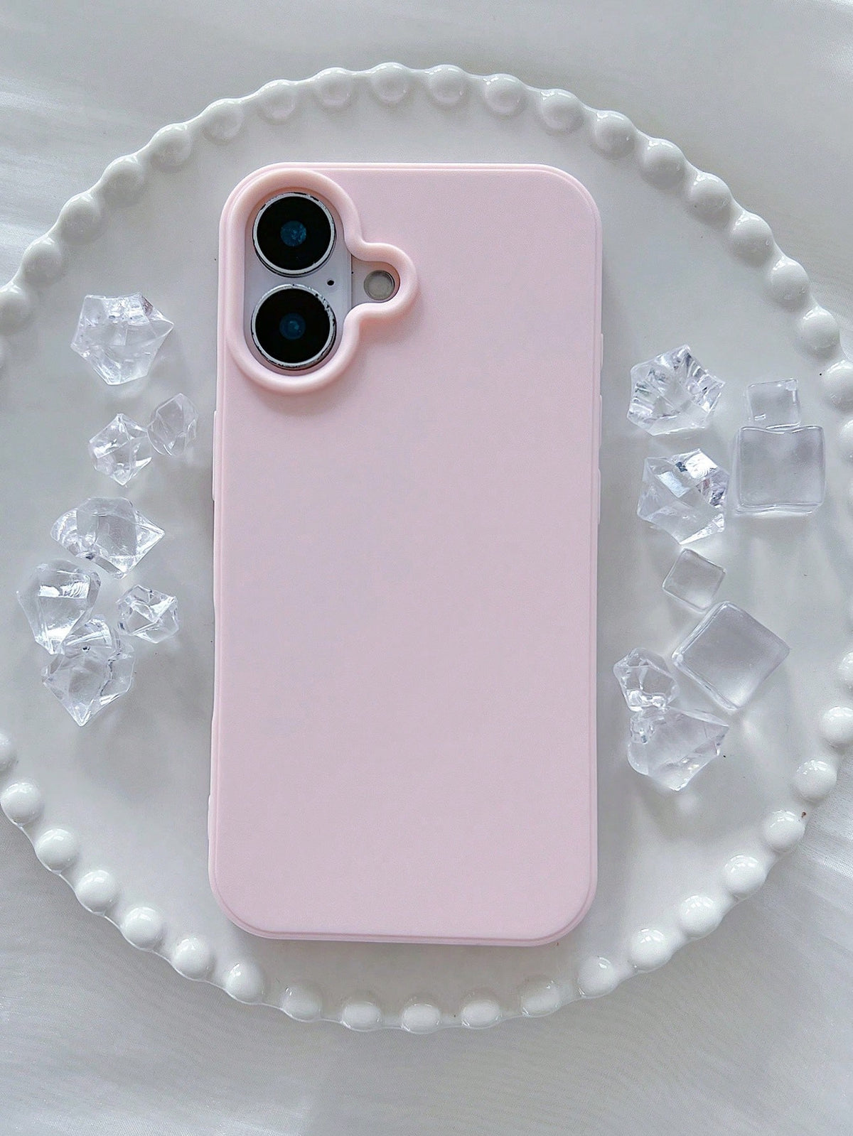 Solid Color Silicone TPU Cute Pink Matte Shockproof Large Hole Full Coverage Phone Case 1pc Compatible With Apple 17/16/15/14/13/12/11/XSMAX/X/XS/XR/7PLUS/8PLUS/7/8 Easter Spring Mom Birthday Annivers