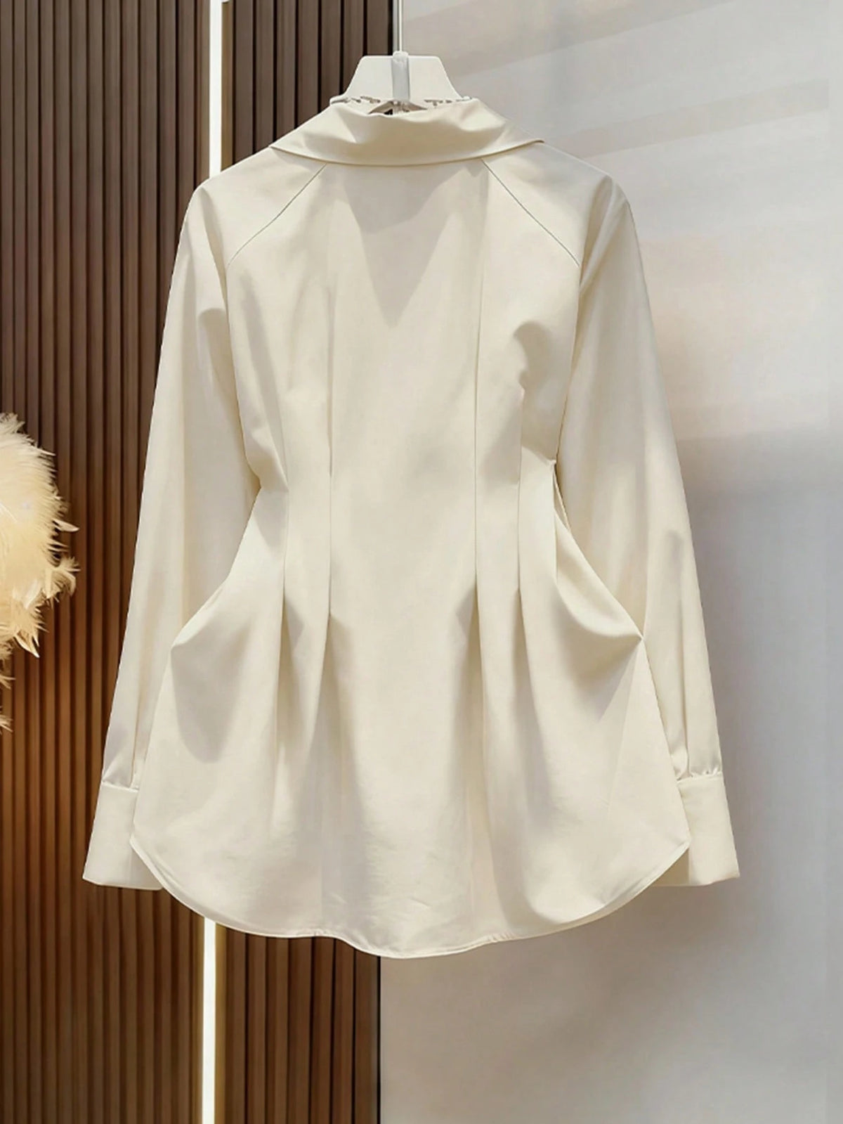 Spring/Summer Light Blue Metal Button Raglan Long Sleeve Shirt, Vintage Bohemian Style For Wedding, Party And Commute