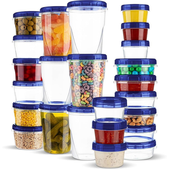 Stackable Plastic Containers with Lids - 24 Pack - Wichita Home Outlet