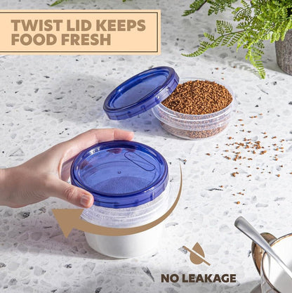 Stackable Plastic Containers with Lids - 24 Pack - Wichita Home Outlet