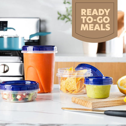 Stackable Plastic Containers with Lids - 24 Pack - Wichita Home Outlet