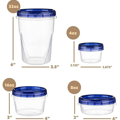 Stackable Plastic Containers with Lids - 24 Pack - Wichita Home Outlet