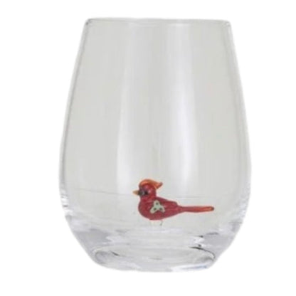 Stemless Holiday Wine Glass