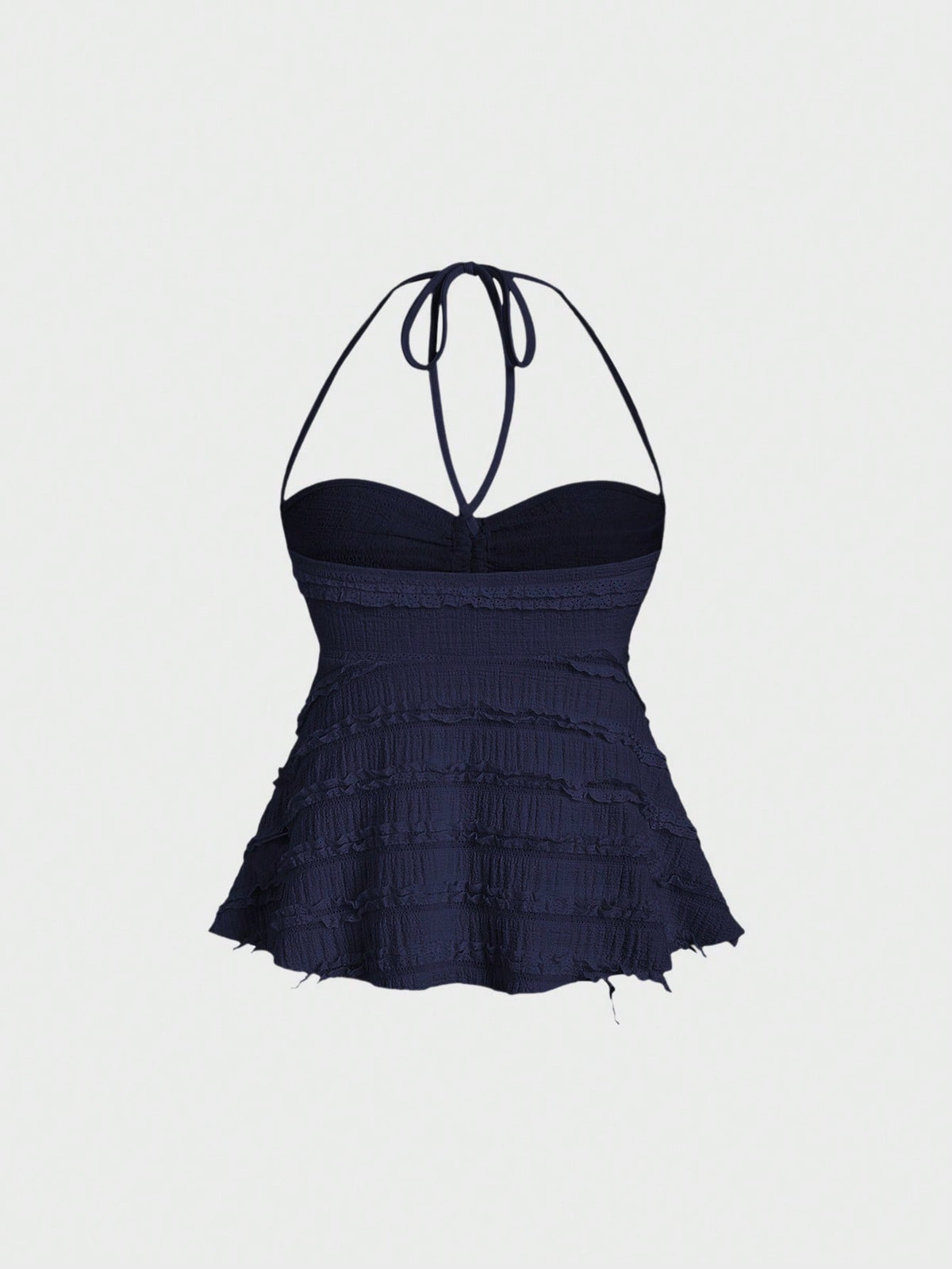 Sweetra Women Solid Drawstring Bust Halter Tops Y2K