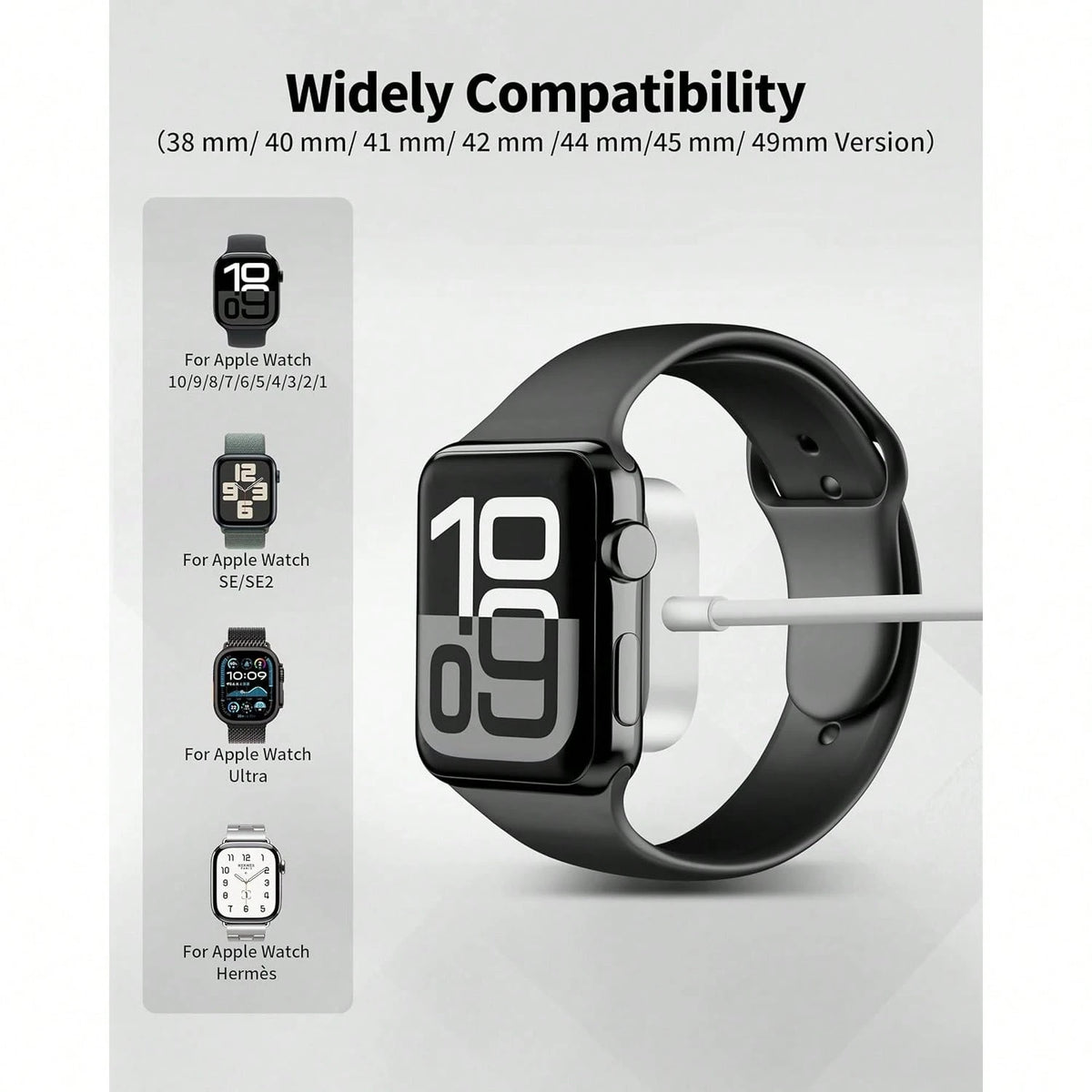 TIMESS-Fast Wireless Watch Charger, Compatible With Watch Series Ultra 10 9 8 7 SE, Smart Watch 6 5 4 3 2 1, USB Or TYPE C Charging Cable