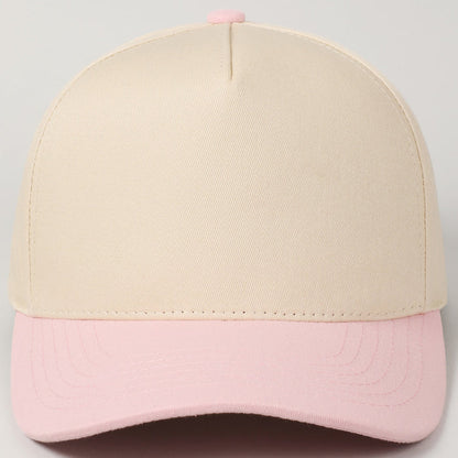 Two-Tone Canvas Cotton Baseball Cap
