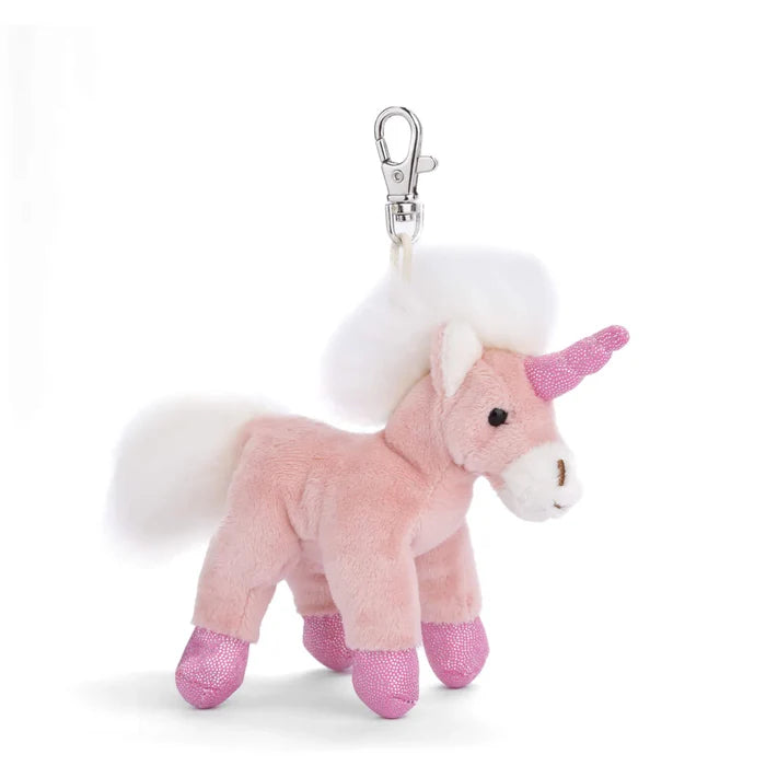 pink unicorn bag charm, Bukowski Bears Sweden, unicorn keychain, plush unicorn charm, magical purse accessory, soft unicorn plush, sparkly horn unicorn, fantasy bag charm, whimsical key ring, girly unicorn gift