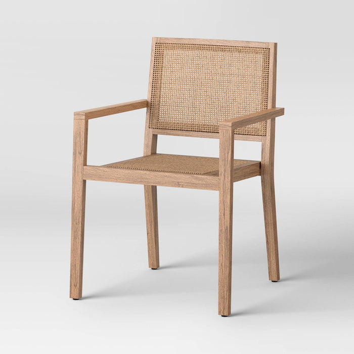 Wood Caning Stackable Patio Chair – Brown - Wichita Home Outlet