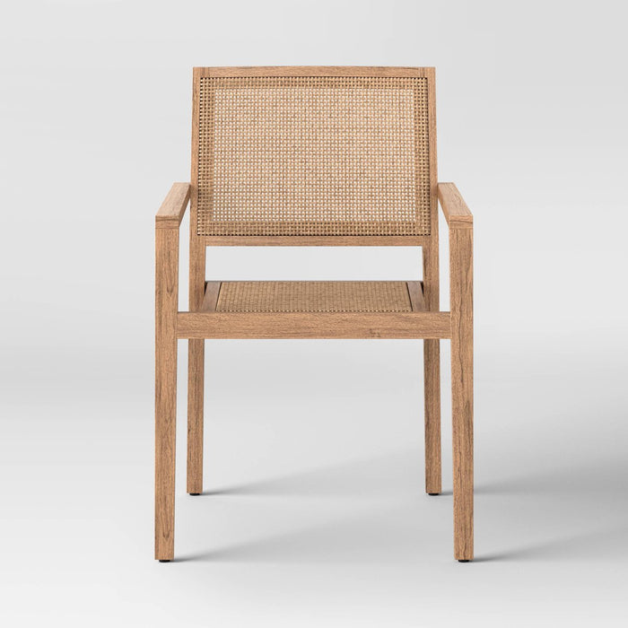Wood Caning Stackable Patio Chair – Brown - Wichita Home Outlet