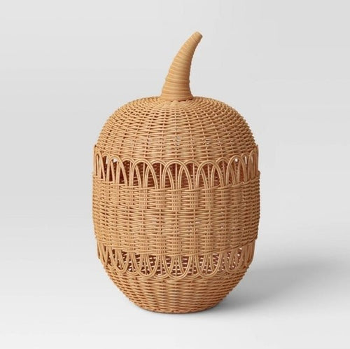 X - Large Rattan Loop Accent Pumpkin - Wichita Home Outlet