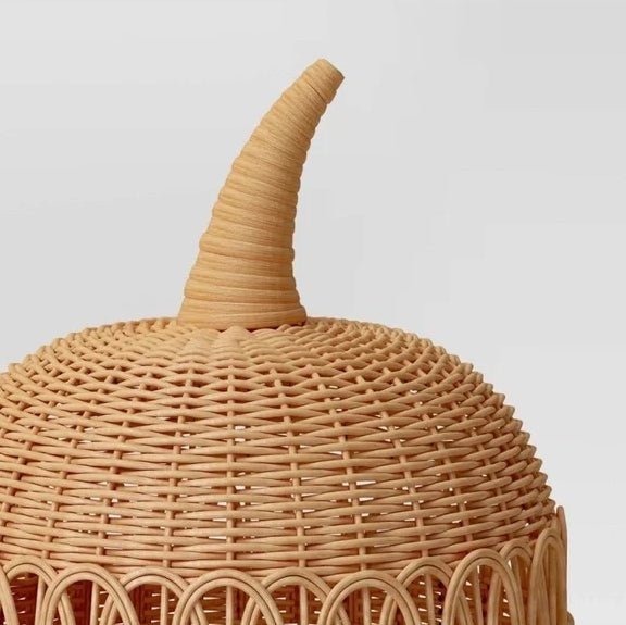 X - Large Rattan Loop Accent Pumpkin - Wichita Home Outlet