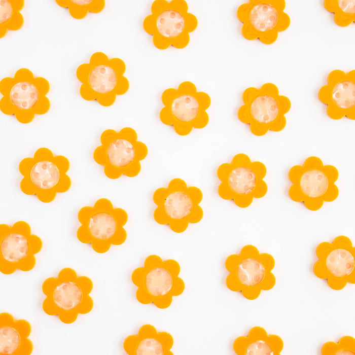 Yellow Daisy Large 1-inch buttons from Sarah Hearts, decorative accessories with bright yellow daisy design for crafts and fashion.