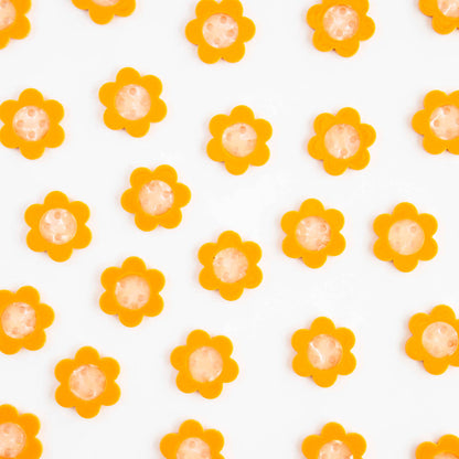 Yellow Daisy Large 1-inch buttons from Sarah Hearts, decorative accessories with bright yellow daisy design for crafts and fashion.